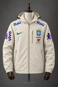 Veste Imperméable Brésil CBF – Beige 🇧🇷