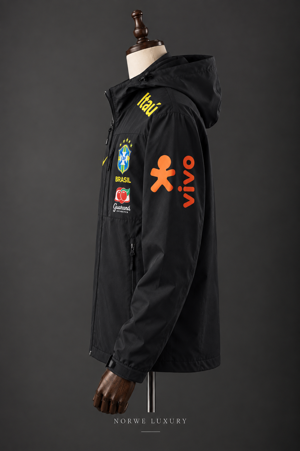 Veste Imperméable Brésil CBF – Noir 🇧🇷
