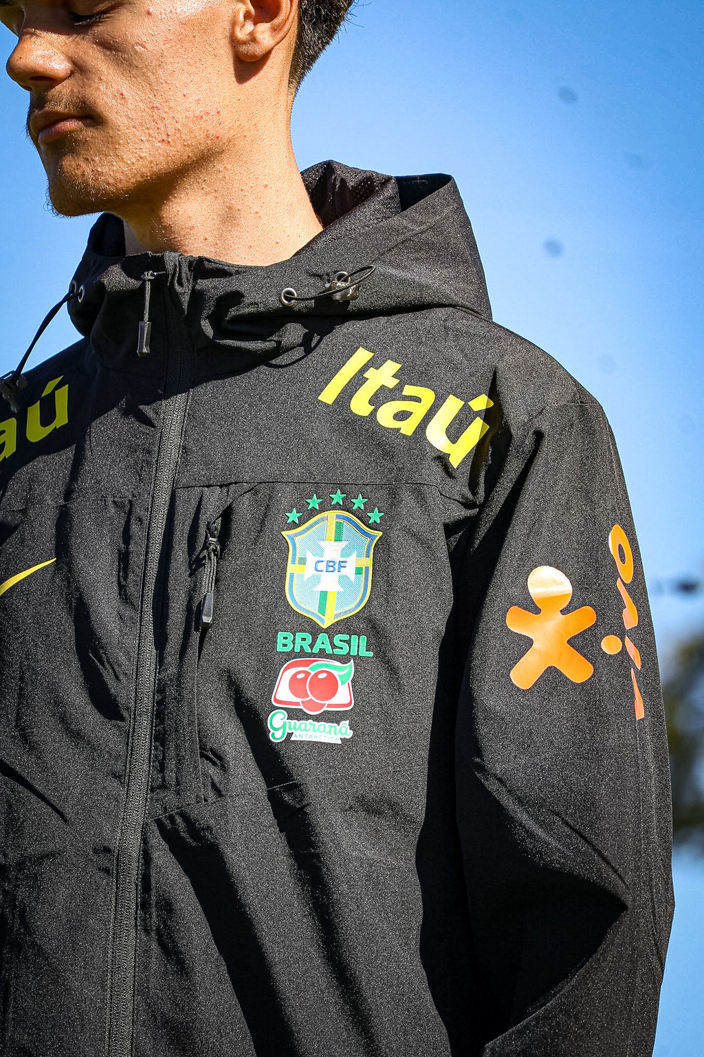 Veste Imperméable Brésil CBF – Noir 🇧🇷