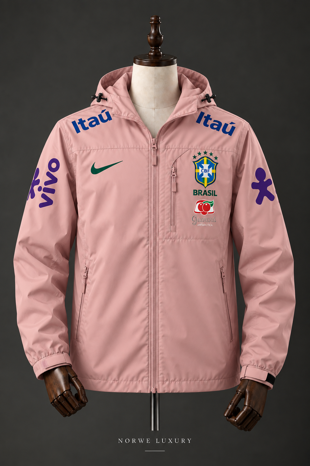 Veste Imperméable Brésil CBF – Rose