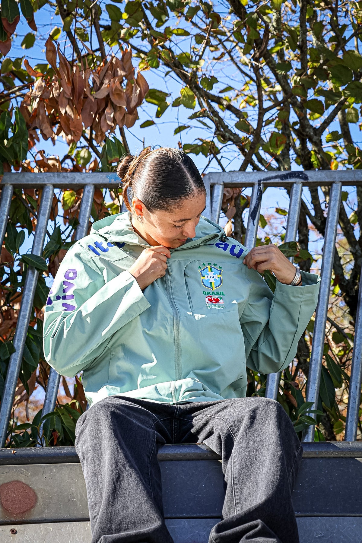 Veste Imperméable Brésil CBF – Vert Menthe 🇧🇷