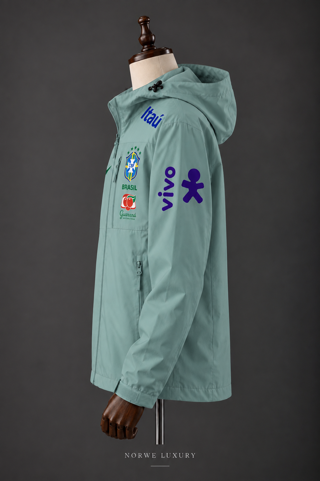 Veste Imperméable Brésil CBF – Vert Menthe 🇧🇷
